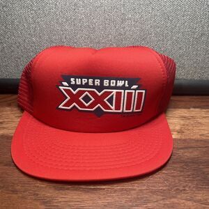 Super Bow Old Stock Vintage XXIII NFL 1988 Winston Red Trucker Mesh Cap ** NEW